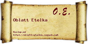 Oblatt Etelka névjegykártya